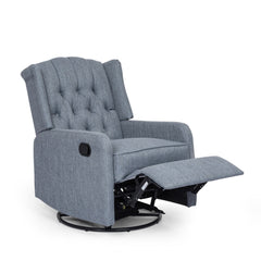 Iven Contemporary Tufted Wingback Swivel Recliner