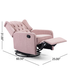 Iven Contemporary Tufted Wingback Swivel Recliner