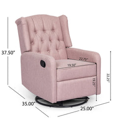 Iven Contemporary Tufted Wingback Swivel Recliner