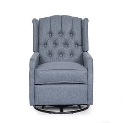 Iven Contemporary Tufted Wingback Swivel Recliner
