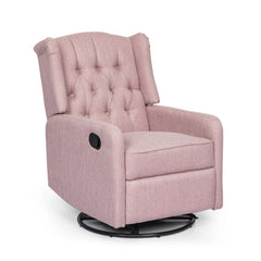 Iven Contemporary Tufted Wingback Swivel Recliner