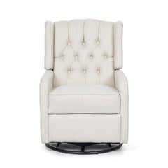 Iven Contemporary Tufted Wingback Swivel Recliner