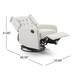 Iven Contemporary Tufted Wingback Swivel Recliner