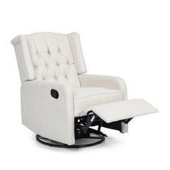 Iven Contemporary Tufted Wingback Swivel Recliner