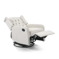 Iven Contemporary Tufted Wingback Swivel Recliner