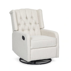 Iven Contemporary Tufted Wingback Swivel Recliner