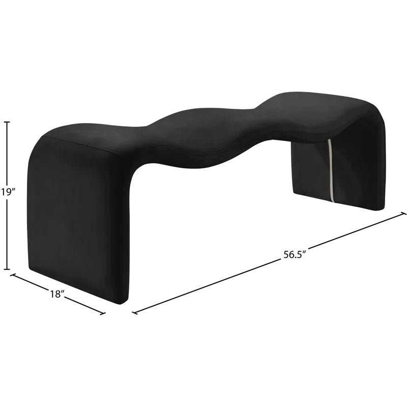 Mazpix Vegan Leather Bench - Wooden Bazar