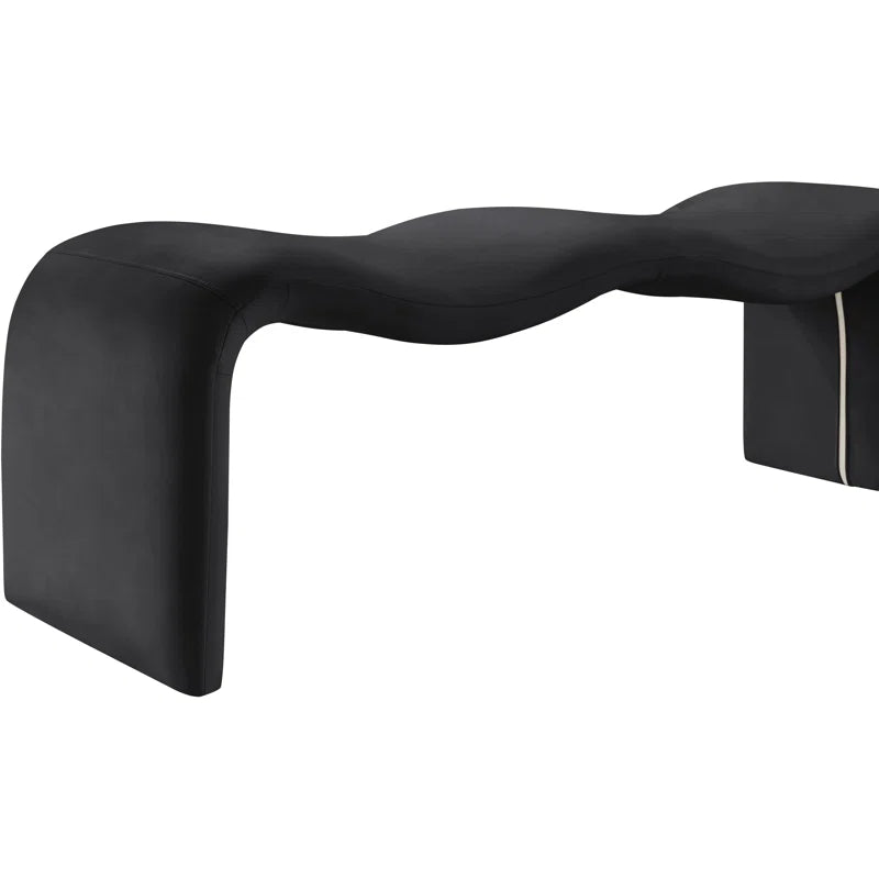 Mazpix Vegan Leather Bench - Wooden Bazar
