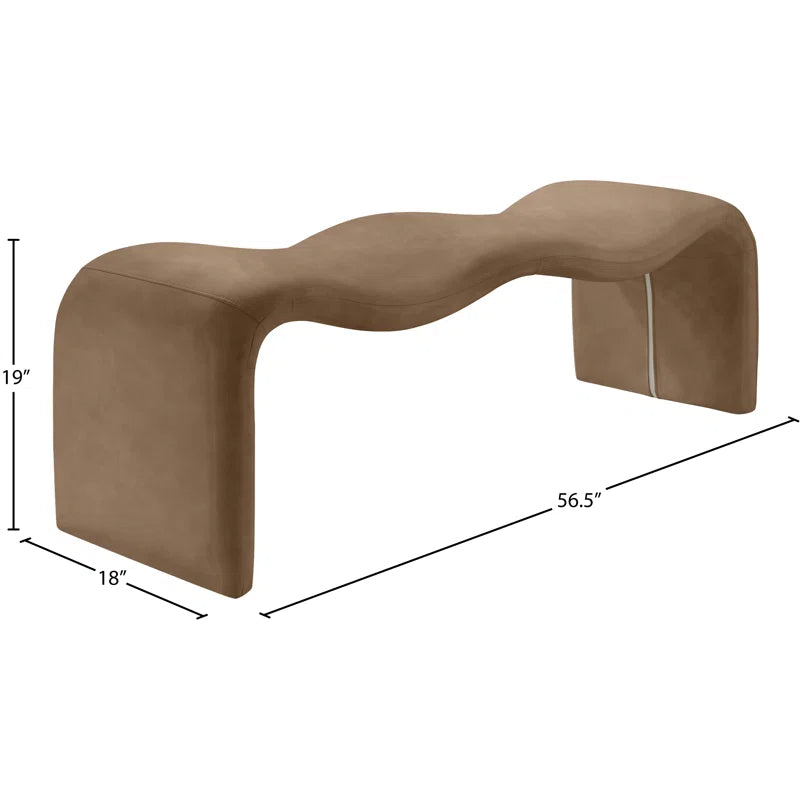 Mazpix Vegan Leather Bench - Wooden Bazar