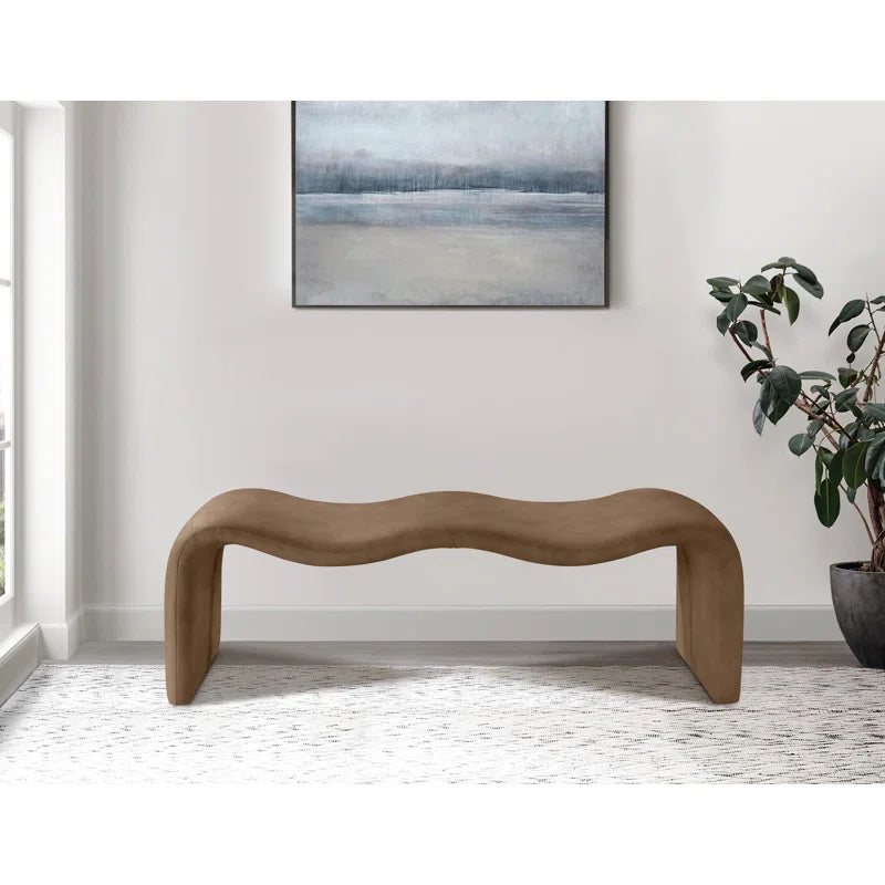 Mazpix Vegan Leather Bench - Wooden Bazar