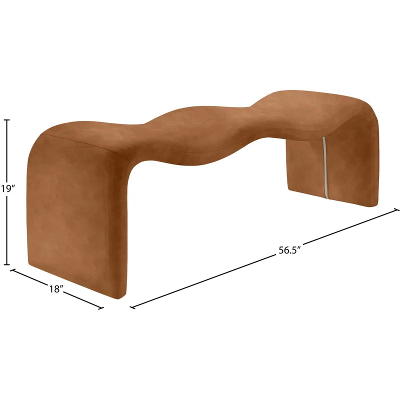 Mazpix Vegan Leather Bench - Wooden Bazar