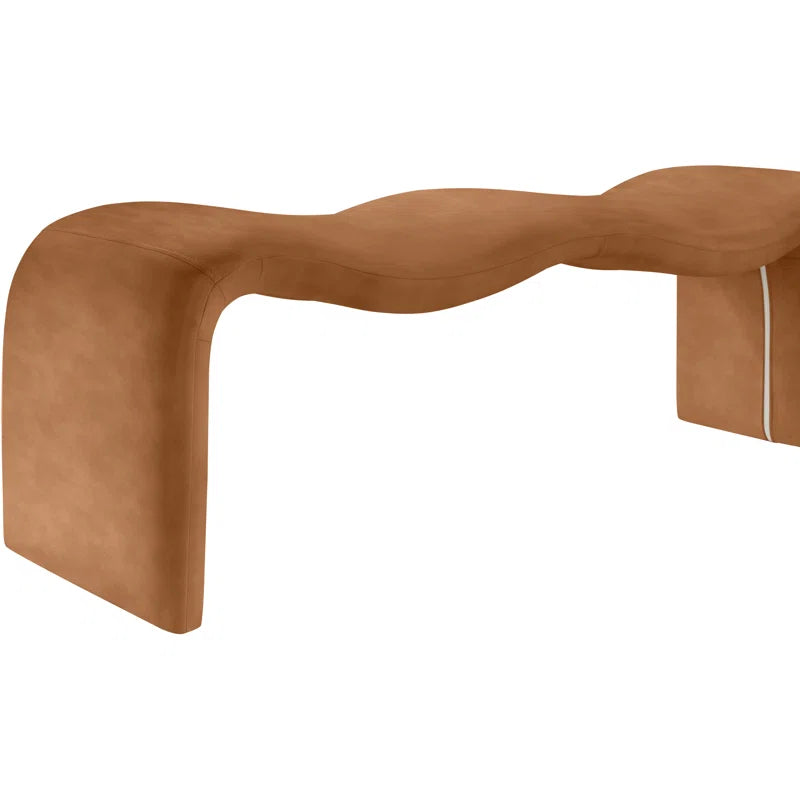 Mazpix Vegan Leather Bench - Wooden Bazar