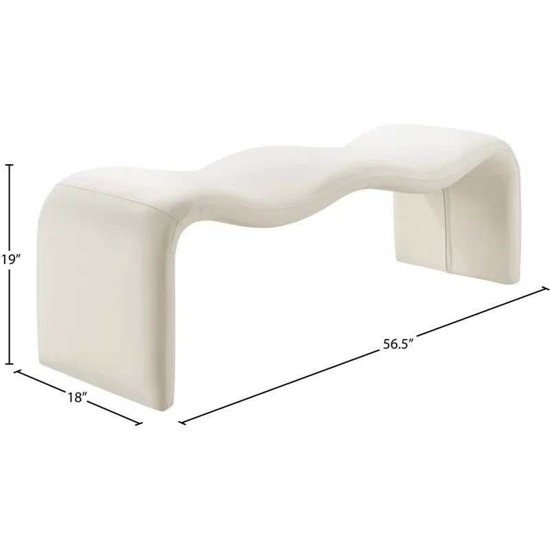 Mazpix Vegan Leather Bench - Wooden Bazar