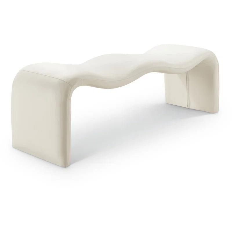 Mazpix Vegan Leather Bench - Wooden Bazar