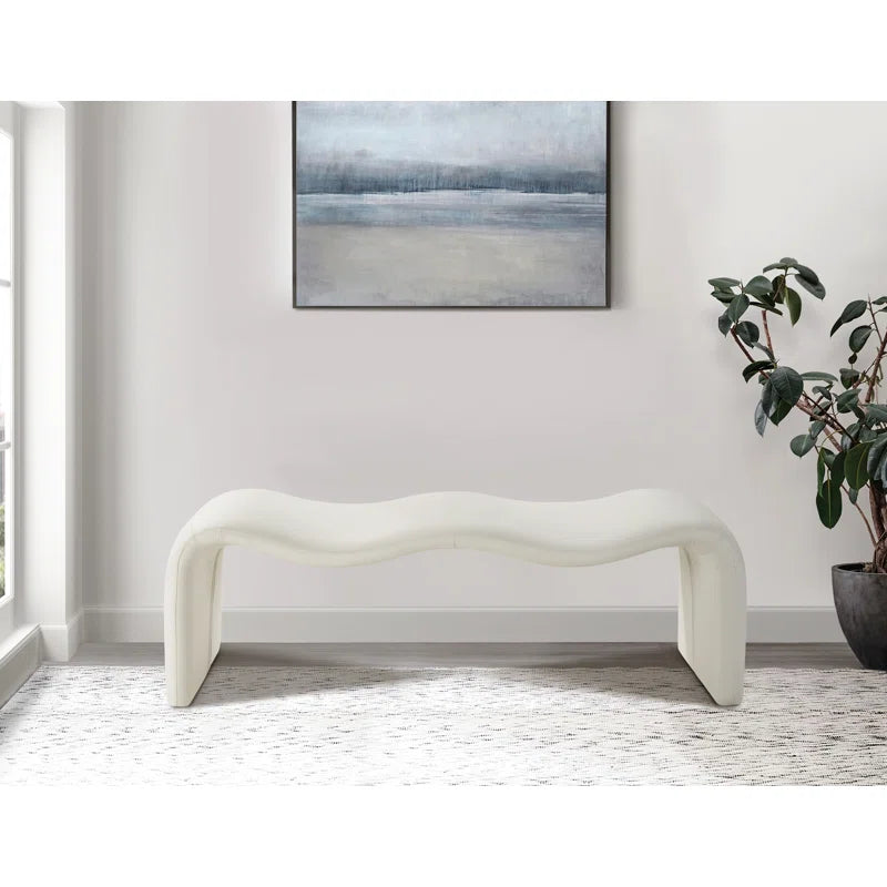 Mazpix Vegan Leather Bench - Wooden Bazar