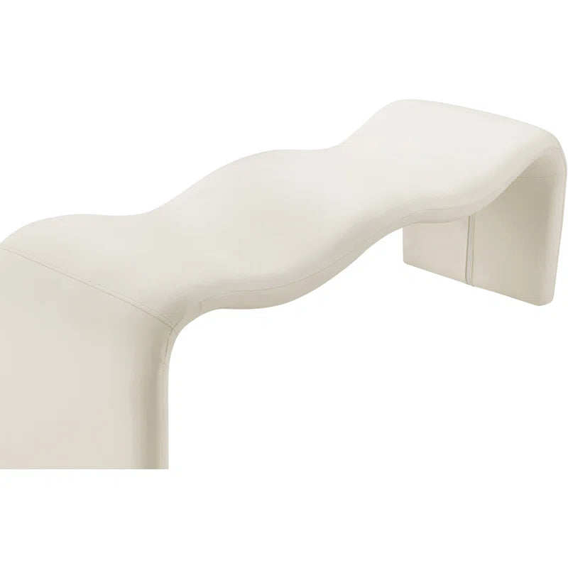 Mazpix Vegan Leather Bench - Wooden Bazar