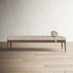 Gion Genuine Leather Upholstered Bench - Wooden Bazar