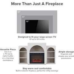 Electric Fireplace Mantel TV Stand - Wooden bazar