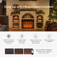 Electric Fireplace Mantel TV Stand - Wooden bazar