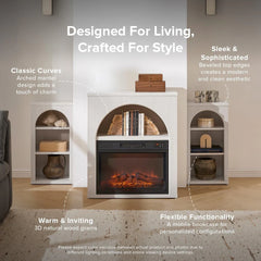 Electric Fireplace Mantel TV Stand - Wooden bazar