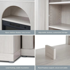 Electric Fireplace Mantel TV Stand - Wooden bazar