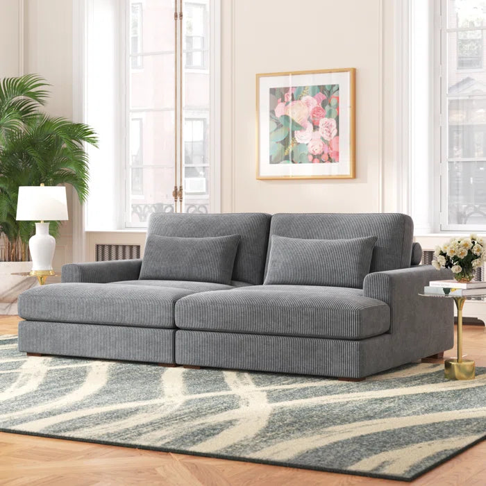 Vanacova Corduroy Sleeper Sofa for Modern Living - Wooden Bazar