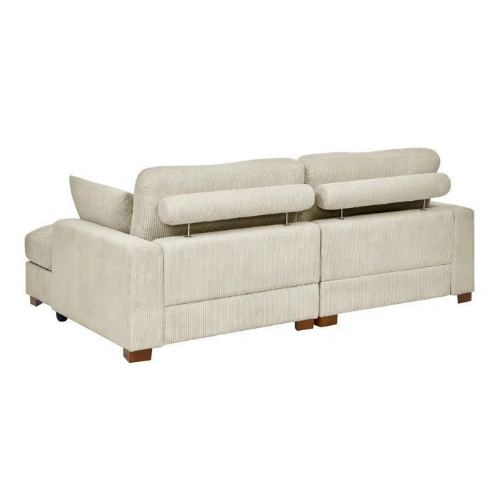 Vanacova Corduroy Sleeper Sofa for Modern Living - Wooden Bazar