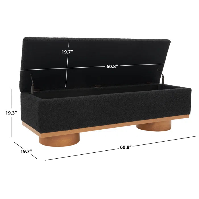 Kazirext Upholstered Storage Bench - Wooden Bazar