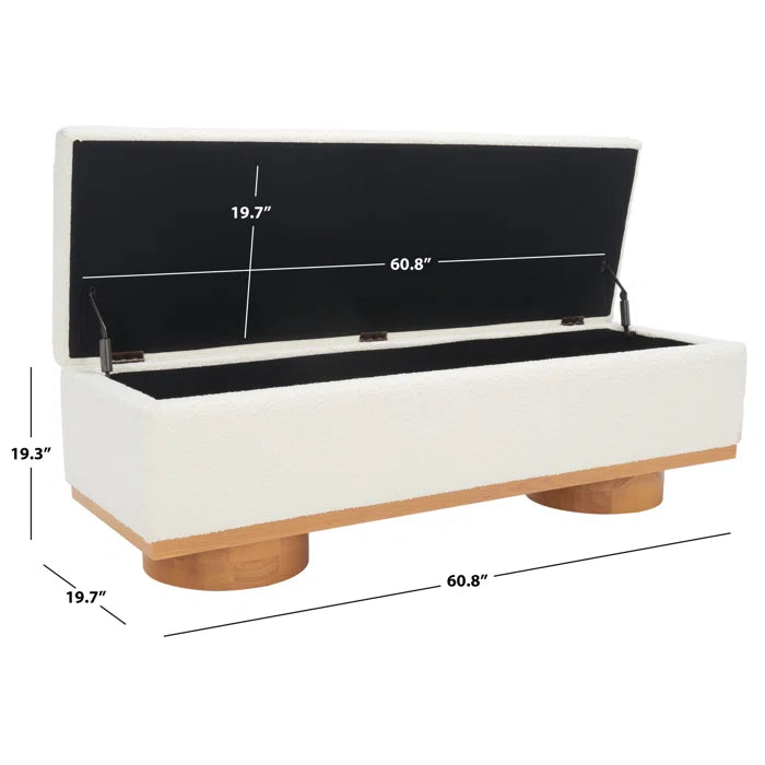 Kazirext Upholstered Storage Bench - Wooden Bazar