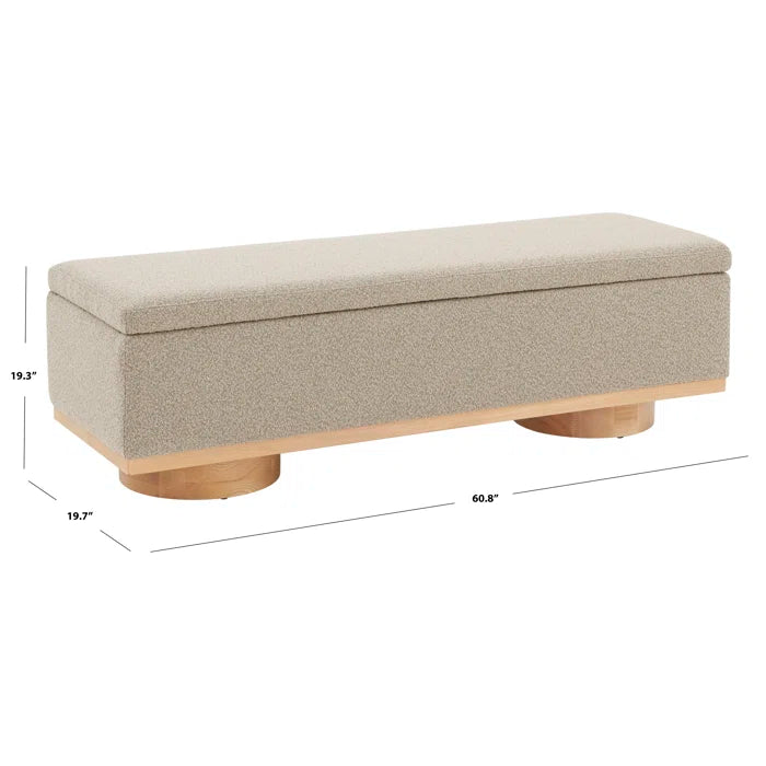 Kazirext Upholstered Storage Bench - Wooden Bazar