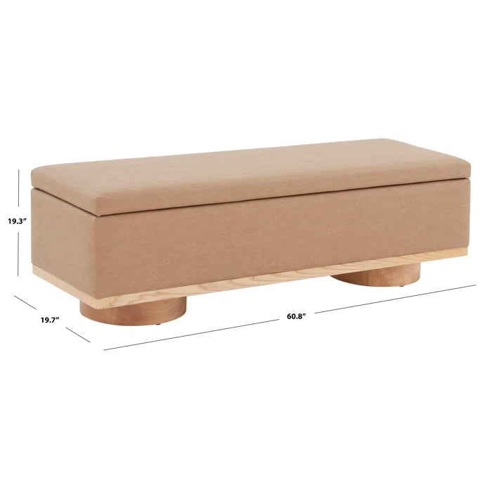 Kazirext Upholstered Storage Bench - Wooden Bazar