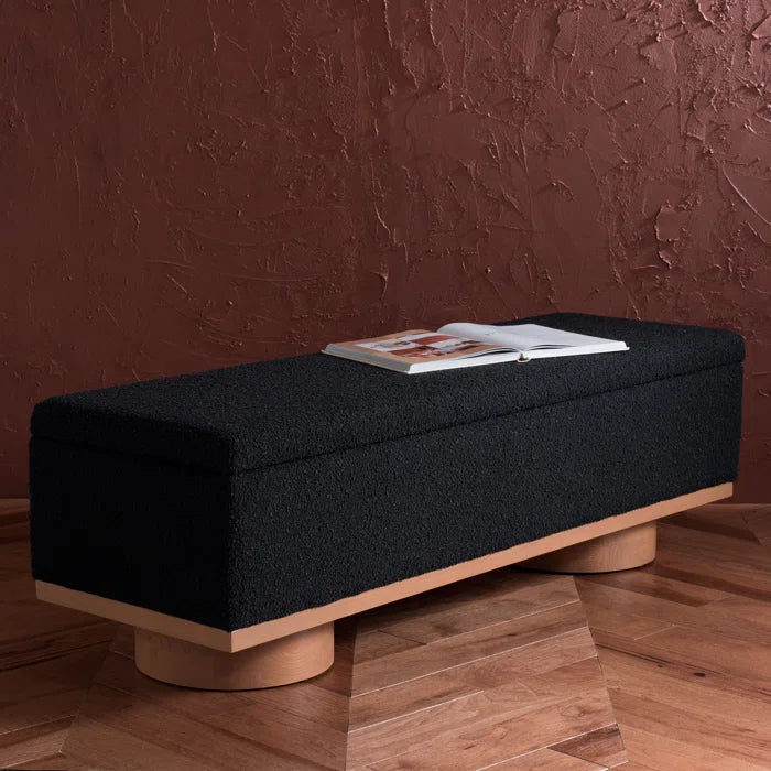 Kazirext Upholstered Storage Bench - Wooden Bazar