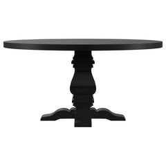 Hevvy Black Round 60-inch Pedestal Base Dining Table - Wooden Bazar