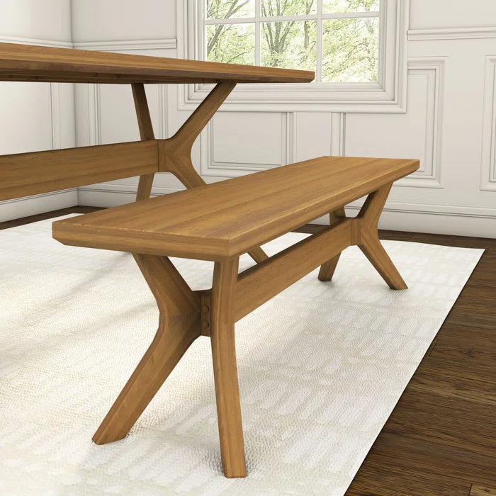 Waiuyn  Cross Leg Dining Room Bench - Wooden Bazar