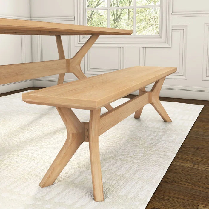 Waiuyn  Cross Leg Dining Room Bench - Wooden Bazar