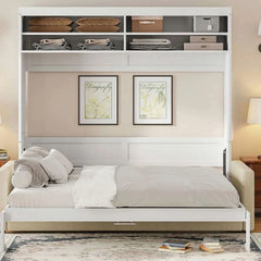 Murphy Bed Wall Bed With Sofa, Bed Frame - Wooden Bazar
