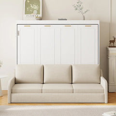 Murphy Bed With Sofa And Led Light - Wooden Bazar