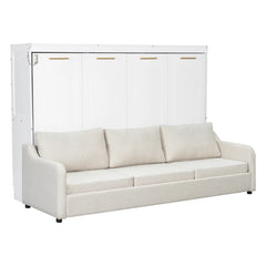 Murphy Bed With Sofa And Led Light - Wooden Bazar