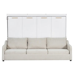 Murphy Bed With Sofa And Led Light - Wooden Bazar