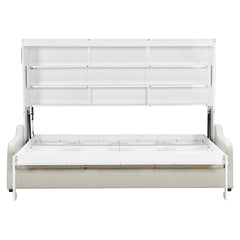 Murphy Bed With Sofa And Led Light - Wooden Bazar