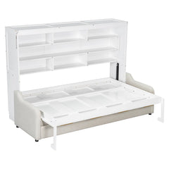 Murphy Bed With Sofa And Led Light - Wooden Bazar