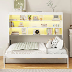 Murphy Bed With Sofa And Led Light - Wooden Bazar