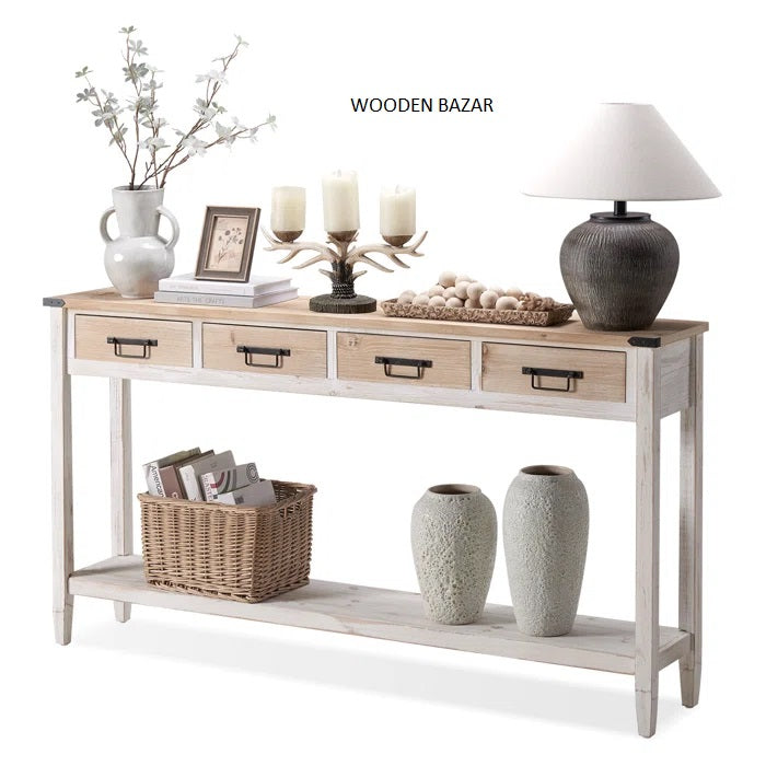 Naiyeli 60" Solid Wood Console Table  - Wooden Bazar