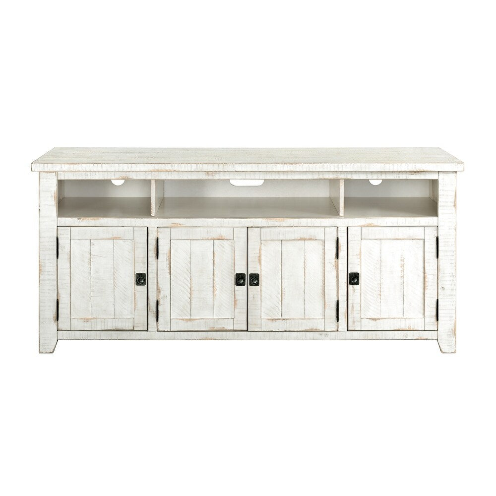 Kebby Solid Wood TV Stand with Storage - Wooden Bazar