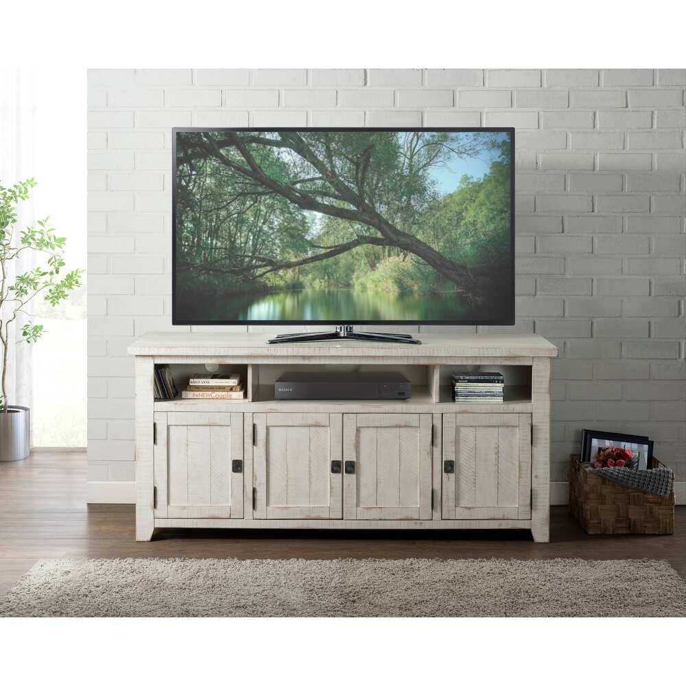 Kebby Solid Wood TV Stand with Storage - Wooden Bazar