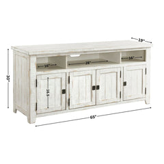 Kebby Solid Wood TV Stand with Storage - Wooden Bazar