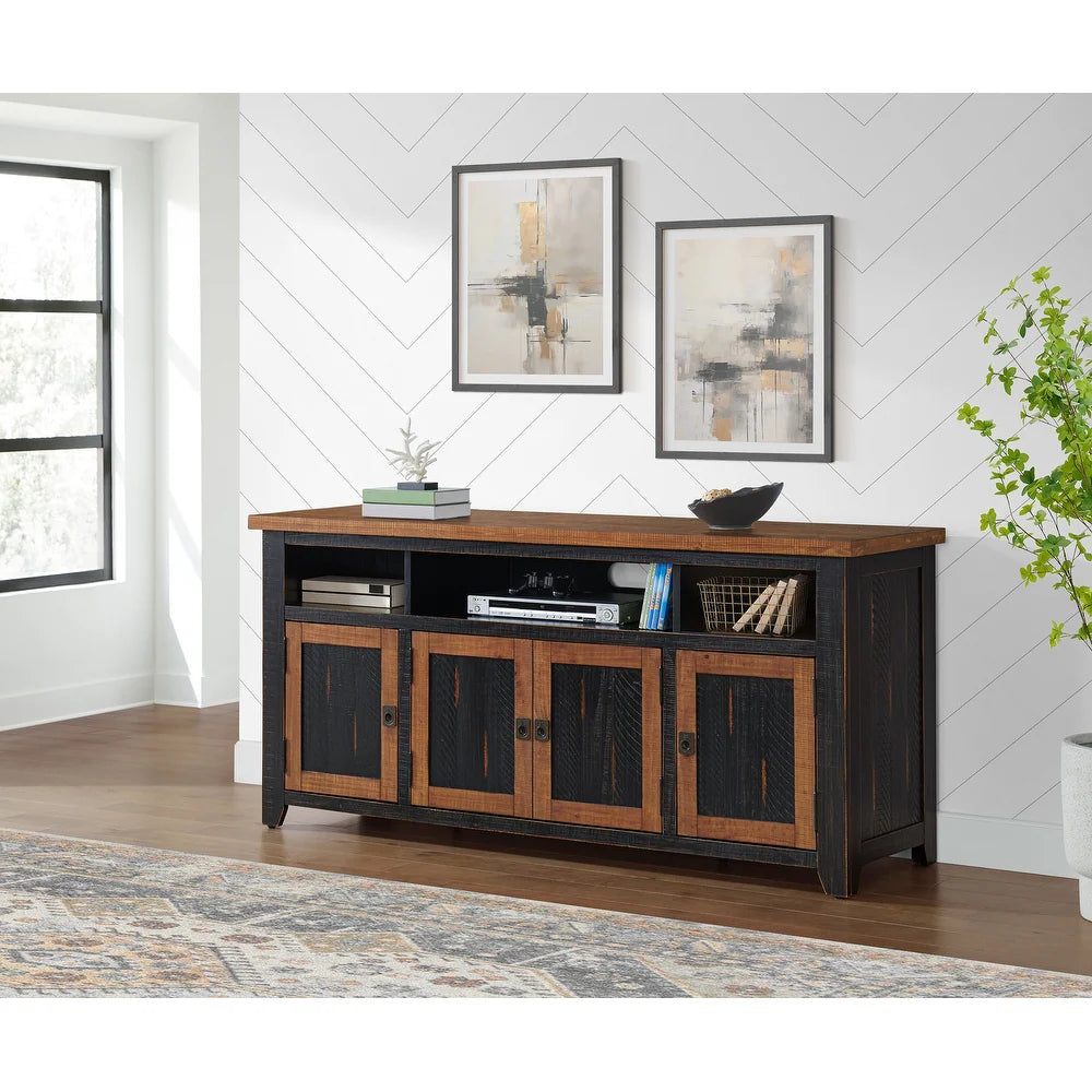 Kebby Solid Wood TV Stand with Storage - Wooden Bazar