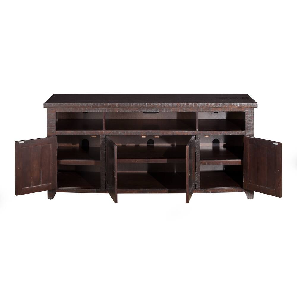 Kebby Solid Wood TV Stand with Storage - Wooden Bazar