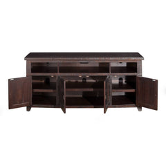 Kebby Solid Wood TV Stand with Storage - Wooden Bazar