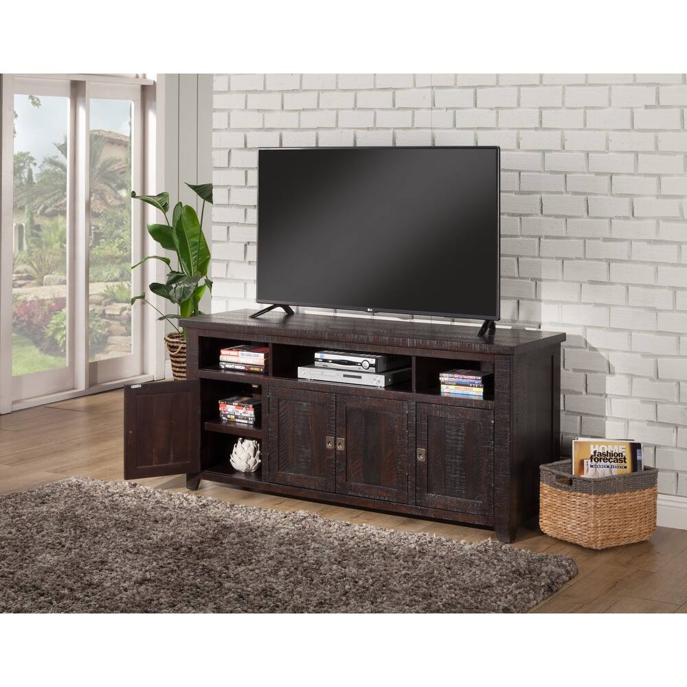 Kebby Solid Wood TV Stand with Storage - Wooden Bazar
